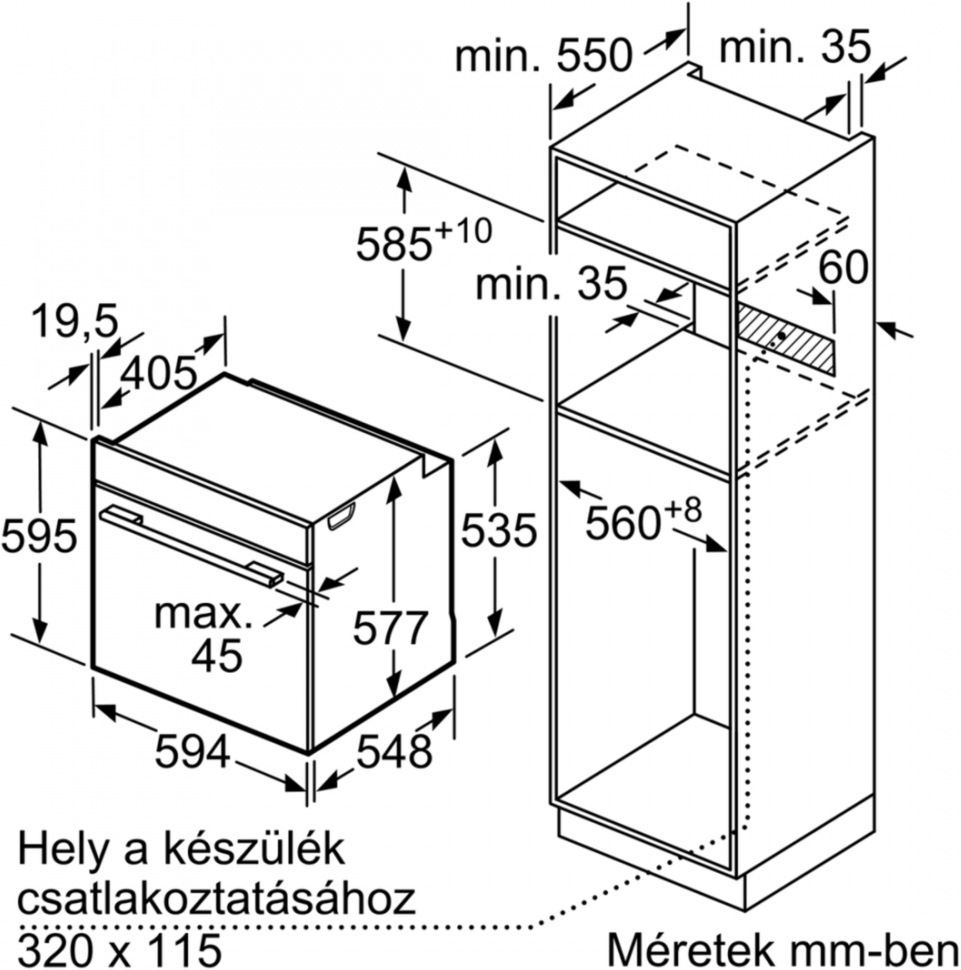 Bosch HBG675BB1 beépíthető sütő