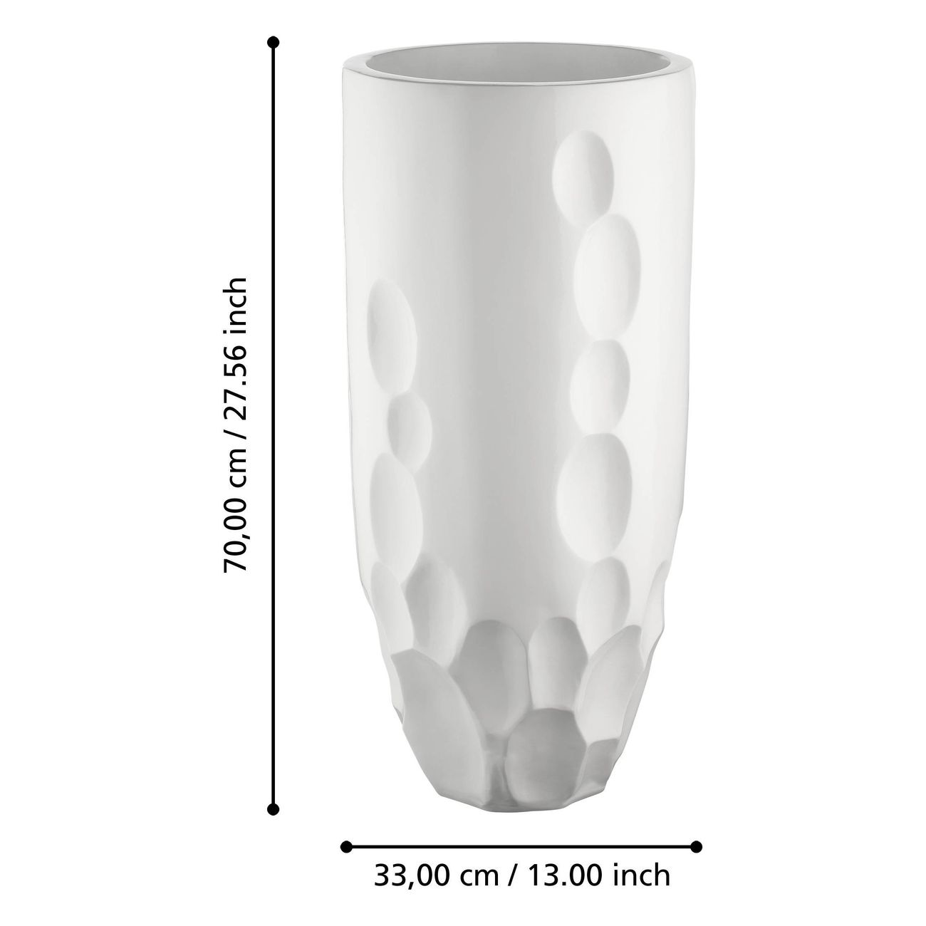 421106 Amakusa padlóváza fehér 70cm magas d=33cm