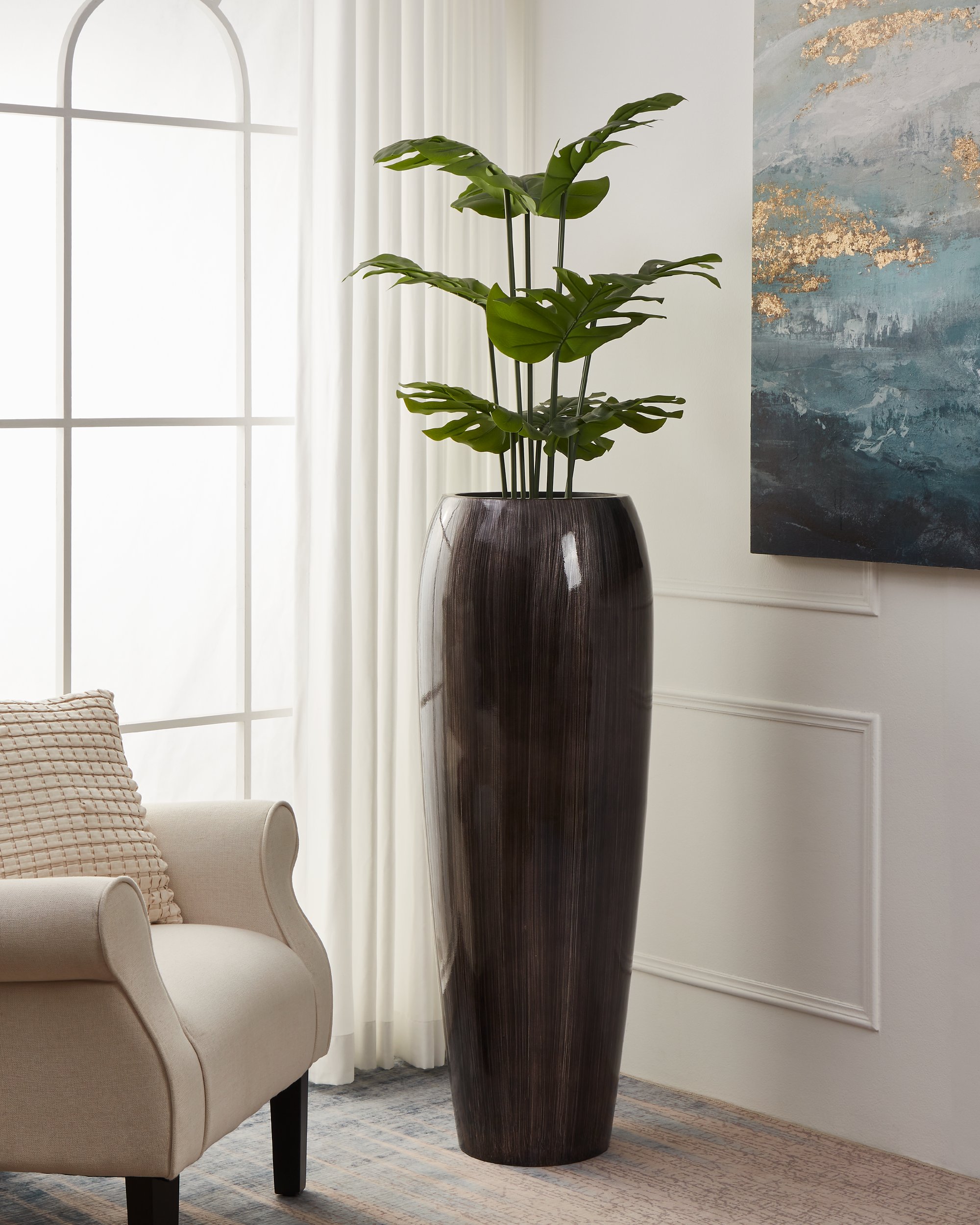 428205 KARAUTOK padlóváza,barna, Ma:111,5cm