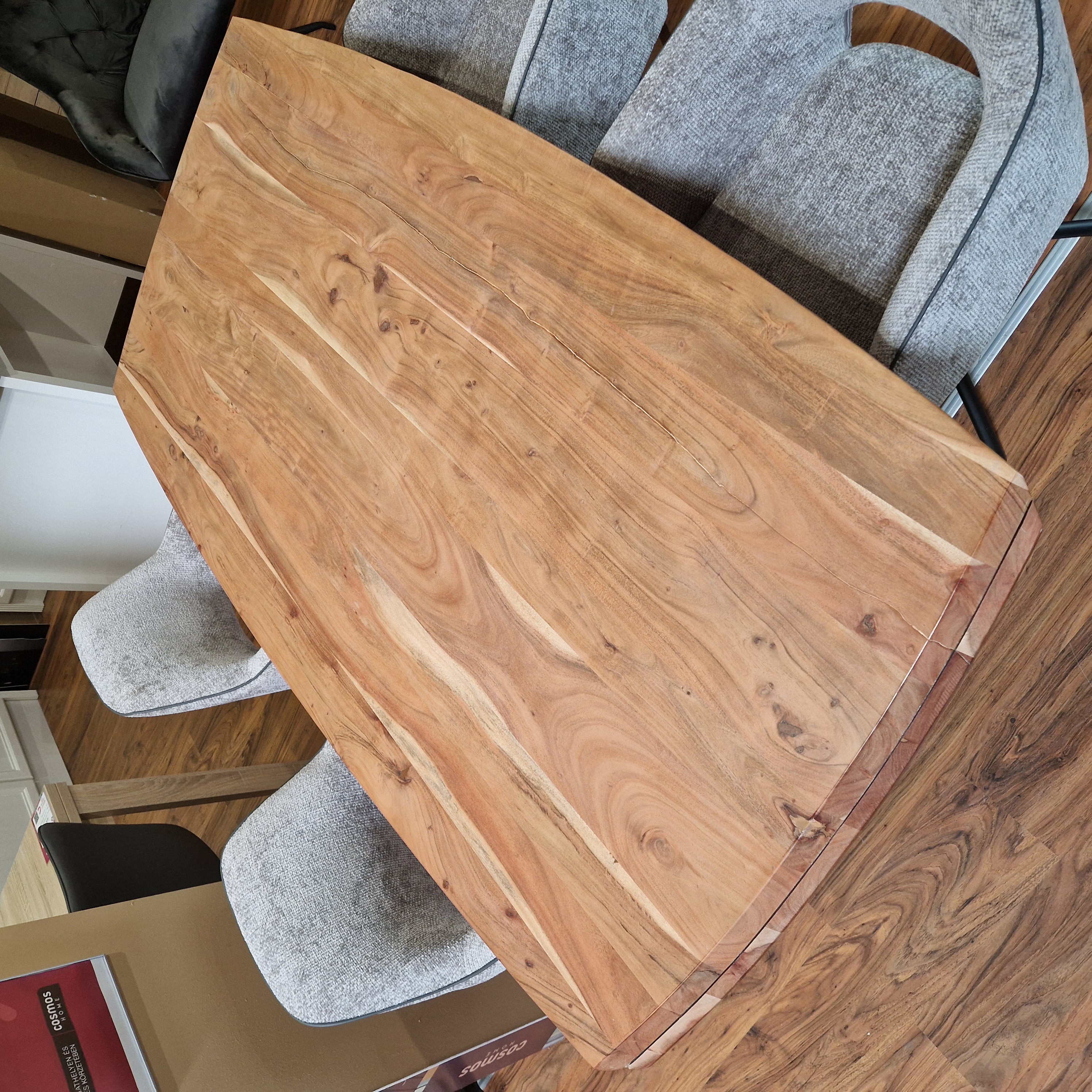 RICK étkezőasztal valódi akácfa , láb matt fekete, 200x100 cm (mintadarab)