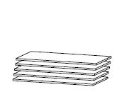 9675-A0033 5db-os belső polc szett, 88x1,6x45 cm