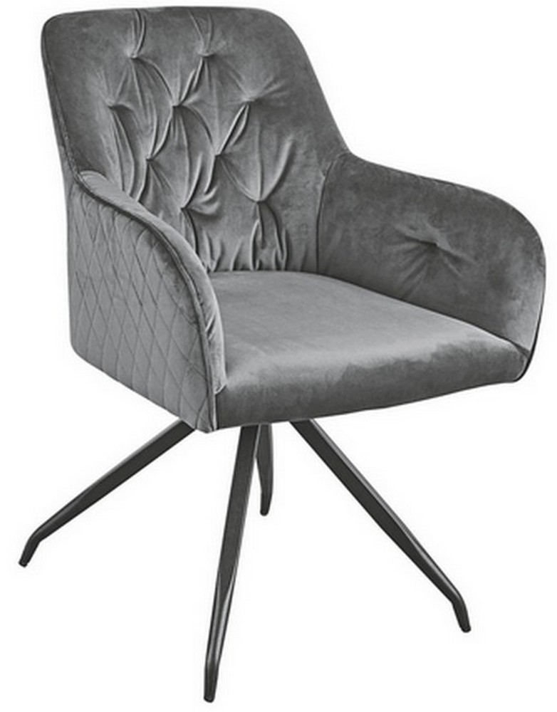 Post étkezőszék, antracit bársony, fekete láb,körbeforgatható ülés"k"