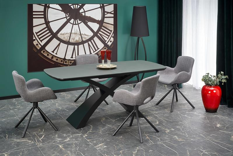 Vestro étkező asztal, sötétszürke-fekete,180-220x89cm"k"