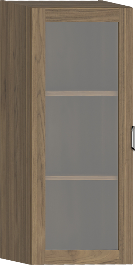 Modulo P6Ü-B admirál dió 1 ajtós fix polcozású, üveges fakeretes 1 fogantyús elem, 45x108x40cm