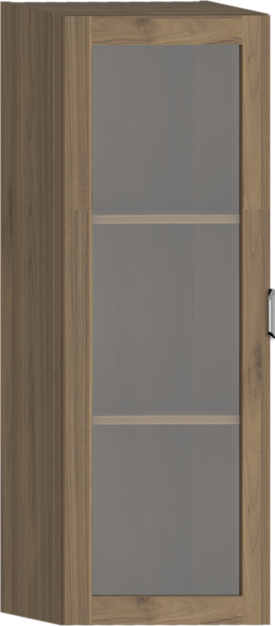 Modulo P5Ü-B admirál dió ajtós , fix polcozású, üveges, fakeretes elem, 45x126x40 cm