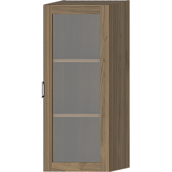 Modulo P6Ü-J admirál dió 1 ajtós fix polcozású, üveges fakeretes 1 fogantyús elem, 45x108x40 cm