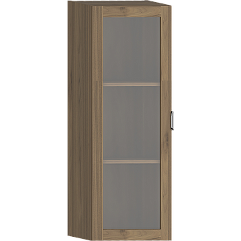 Modulo P5Ü-B admirál dió ajtós , fix polcozású, üveges, fakeretes elem, 45x126x40 cm